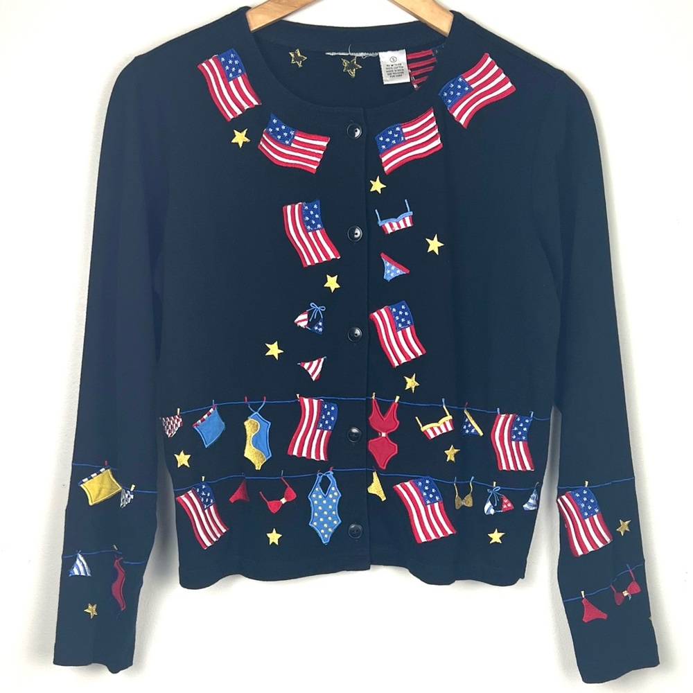 Vintage 90’s Y2K Michael Simon Lite USA 🇺🇸 Patriotic Button Down - Picture 12 of 14